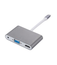 USB3.1 Type C to 4K HDMI + VGA + 3.5mm Audio Adapter for MacBook, ChromeBook