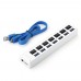 ZX - 4U004W Vertical Type 7 Port USB 3.0 Hub with Independent Switches