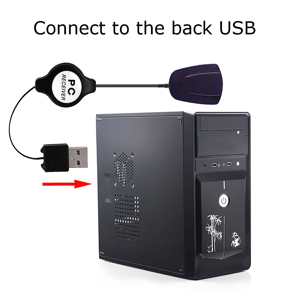 Mini Wireless USB PC Remote Control Mouse Controller Receiver- Black Mini Wireless USB PC Remote Control Mouse Controller Receiver- Black