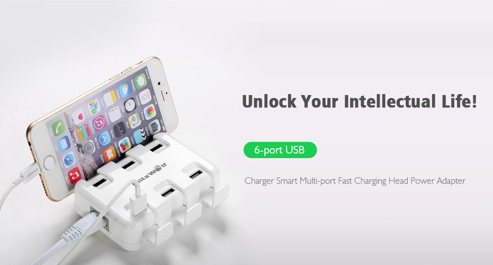 6 Ports USB Charger Smart Multi-port Fast Charging Head - Milk White US Plug (2-pin) 6 Ports USB Charger Smart Multi-port Fast Charging Head - Milk White US Plug (2-pin)