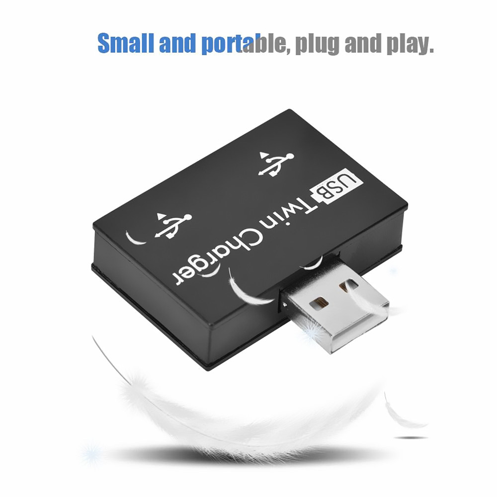 USB Twin Charger Dual 2 Port Charging Splitter Hub Adapter - White USB Twin Charger Dual 2 Port Charging Splitter Hub Adapter - White