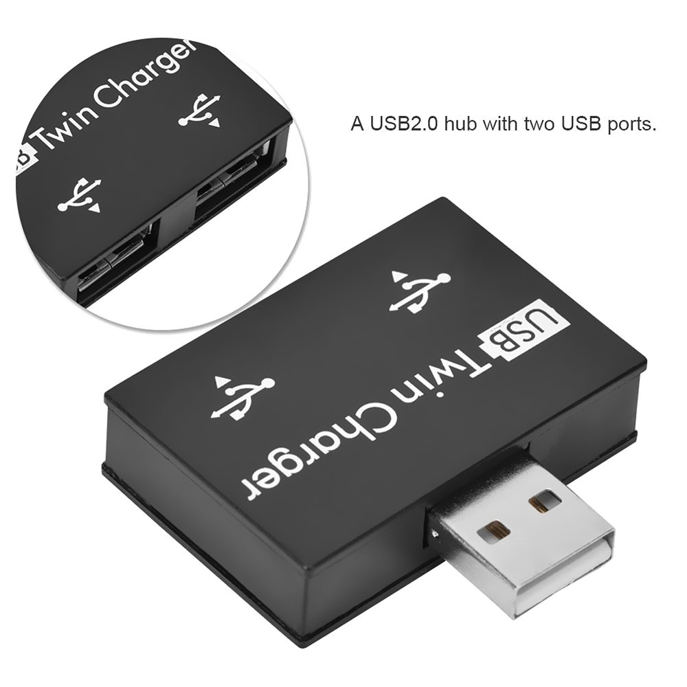 USB Twin Charger Dual 2 Port Charging Splitter Hub Adapter - White USB Twin Charger Dual 2 Port Charging Splitter Hub Adapter - White