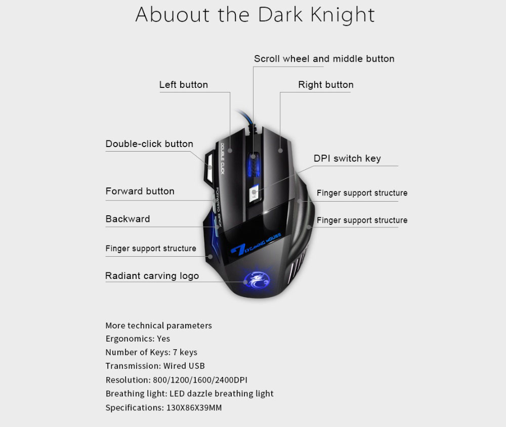 X7 Wired Gaming Mouse - Black X7 Wired Gaming Mouse - Black
