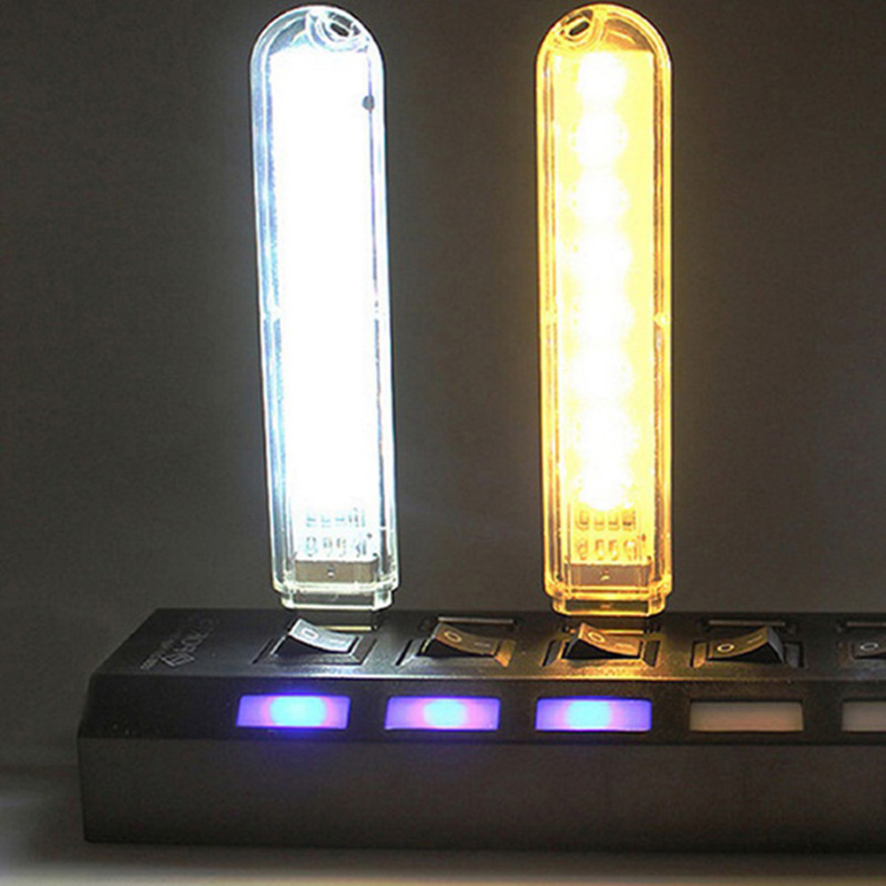 8 LED Mini Portable USB LED Night Light Powered Camping Lamp - Warm White 8 LED Mini Portable USB LED Night Light Powered Camping Lamp - Warm White