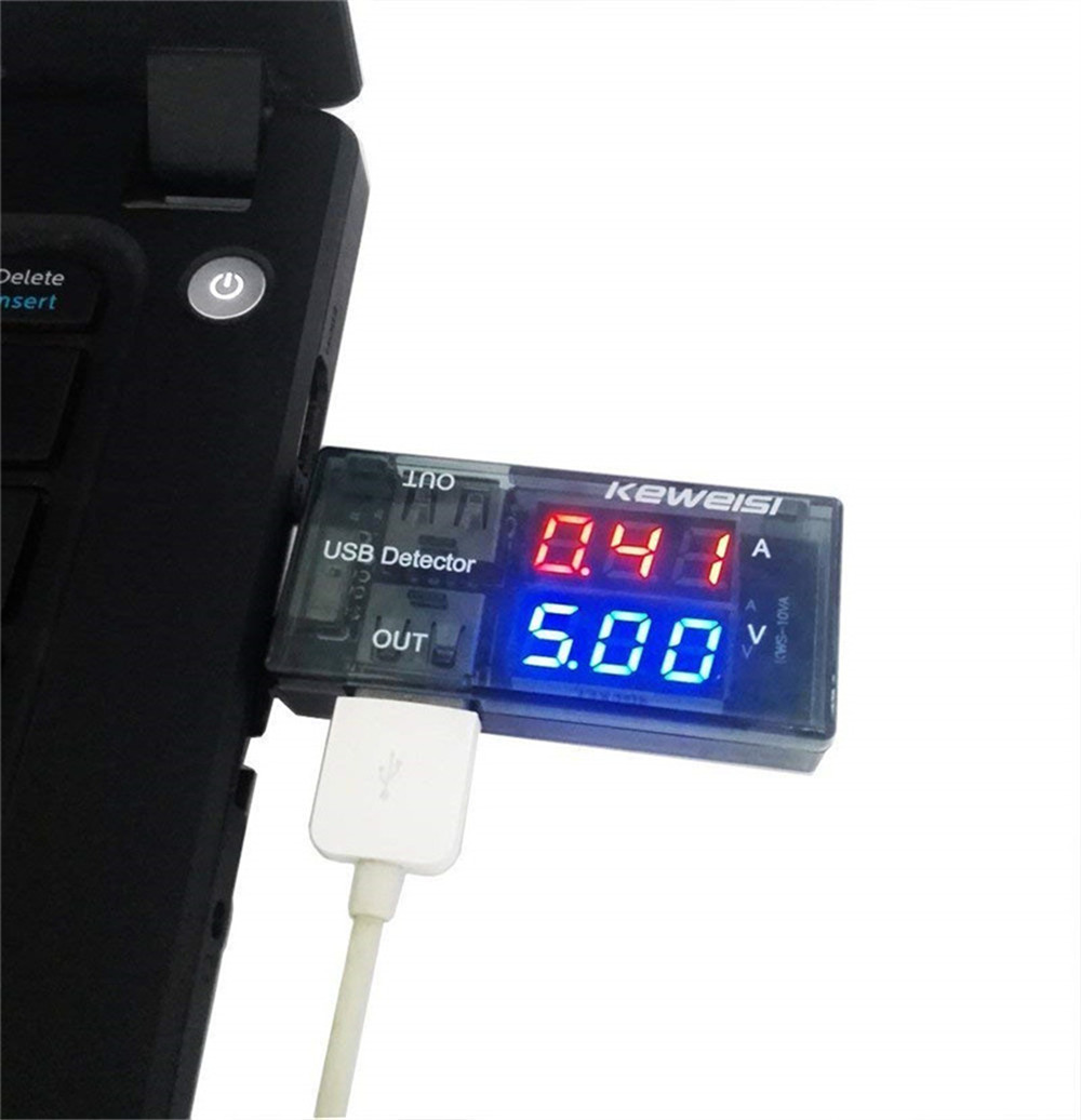 USB Detector Current Voltage 3V-9V Tester Double USB Row Shows- Black USB Detector Current Voltage 3V-9V Tester Double USB Row Shows- Black