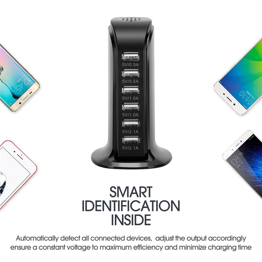 6 Port 30W Charging Station Support USB Charger Power Adapter 6 Port 30W Charging Station Support USB Charger Power Adapter