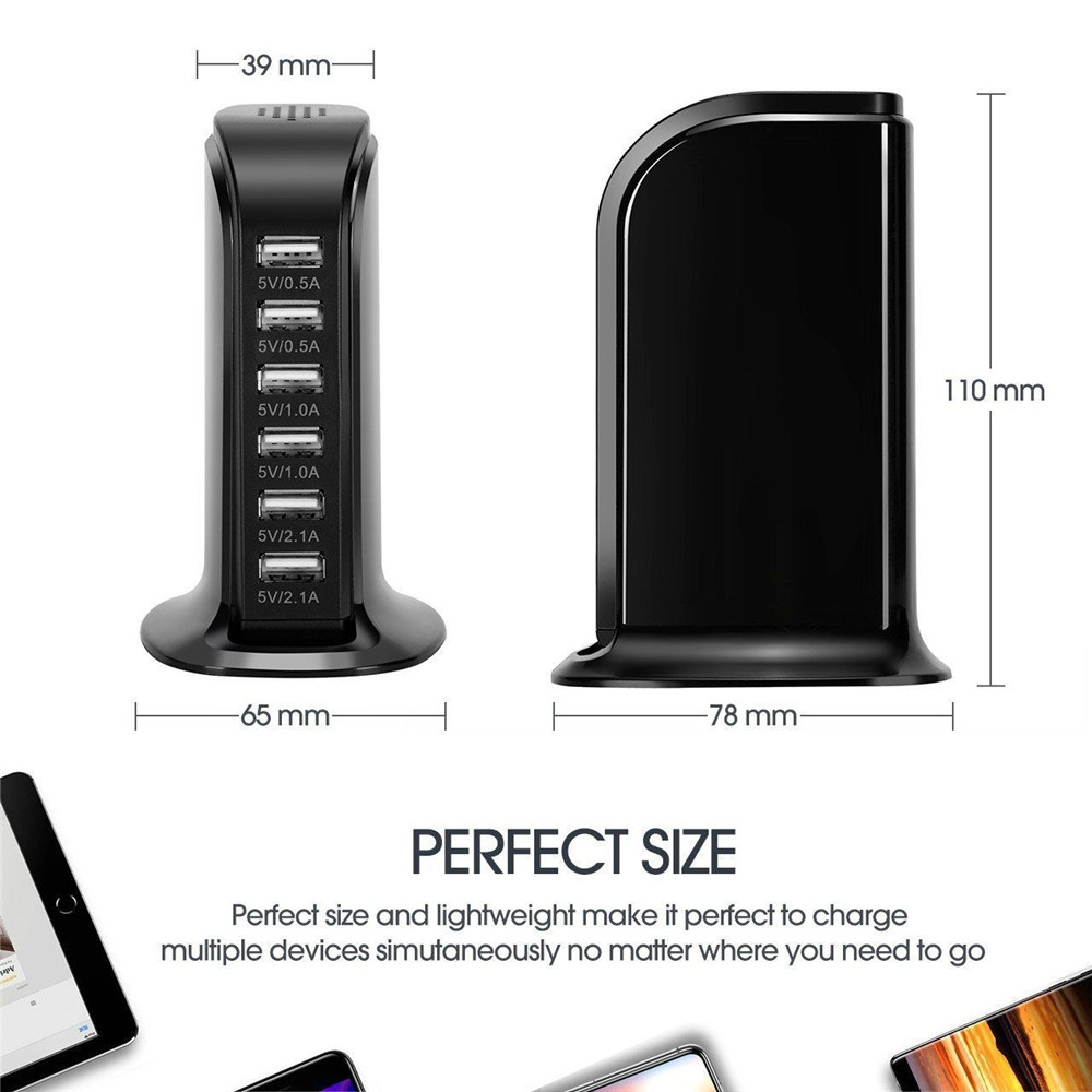 6 Port 30W Charging Station Support USB Charger Power Adapter 6 Port 30W Charging Station Support USB Charger Power Adapter