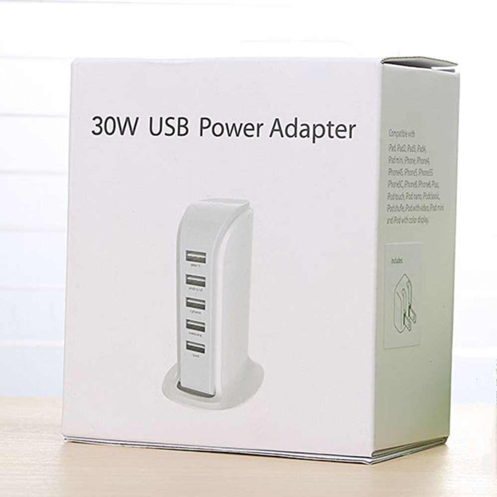 6 Port 30W Charging Station Support USB Charger Power Adapter 6 Port 30W Charging Station Support USB Charger Power Adapter