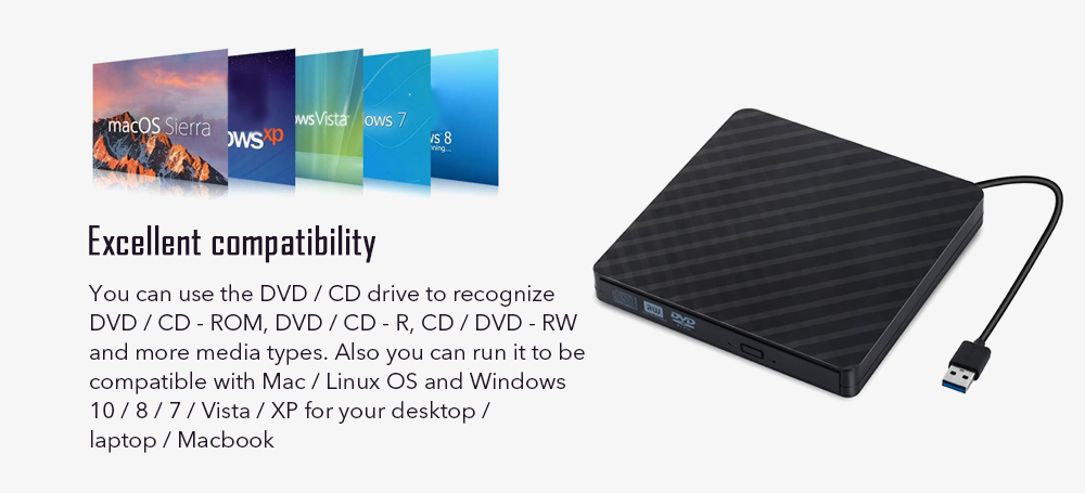 CB31005 USB 3.0 External ODD / HDD Device DVD Burner- Black CB31005 USB 3.0 External ODD / HDD Device DVD Burner- Black