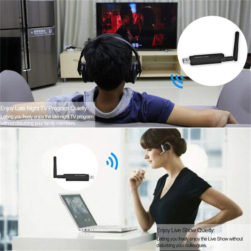 B5 Wireless Audio Transmitter Bluetooth 4.1 Adapter Music Transmitter for TV PC- Black B5 Wireless Audio Transmitter Bluetooth 4.1 Adapter Music Transmitter for TV PC- Black