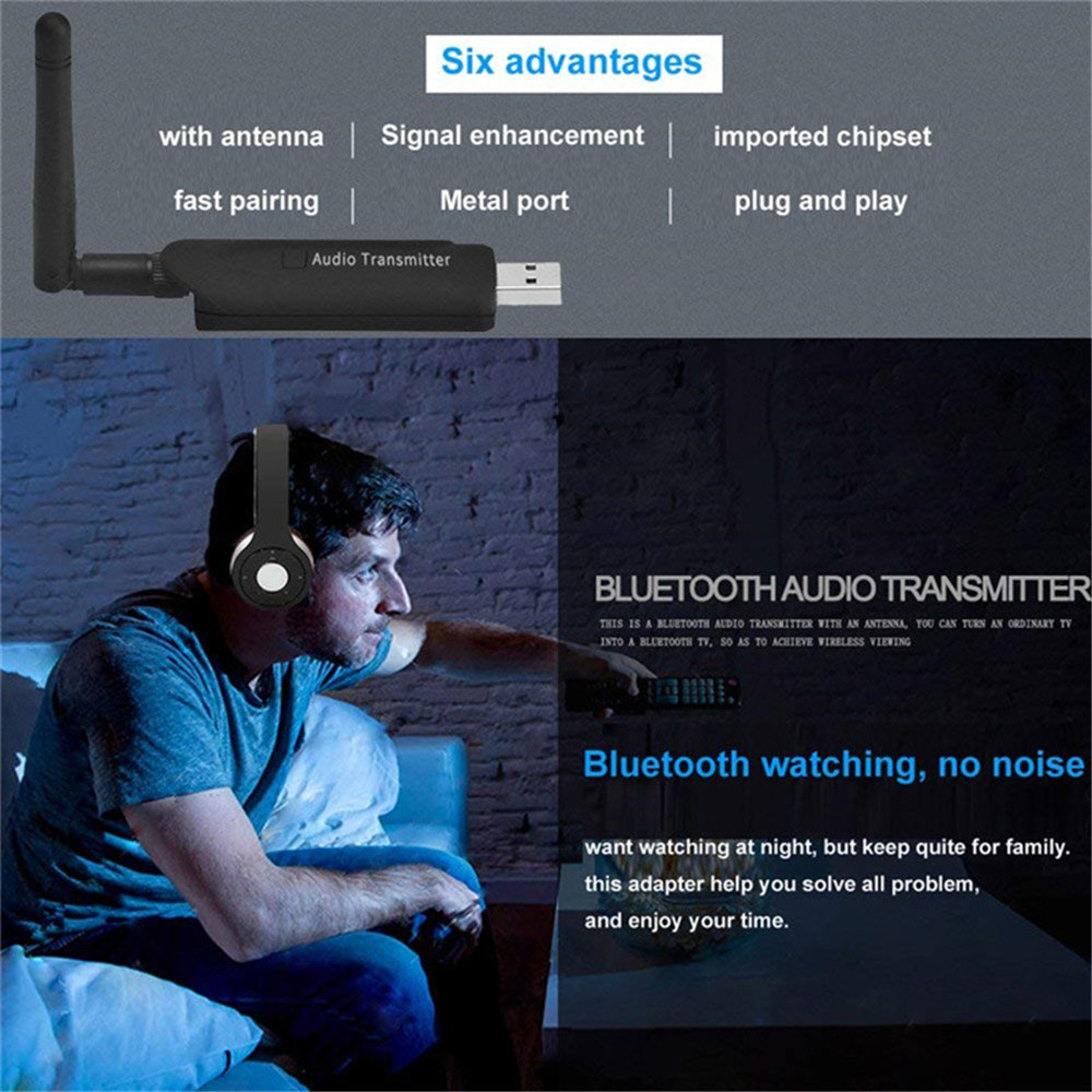 B5 Wireless Audio Transmitter Bluetooth 4.1 Adapter Music Transmitter for TV PC- Black B5 Wireless Audio Transmitter Bluetooth 4.1 Adapter Music Transmitter for TV PC- Black