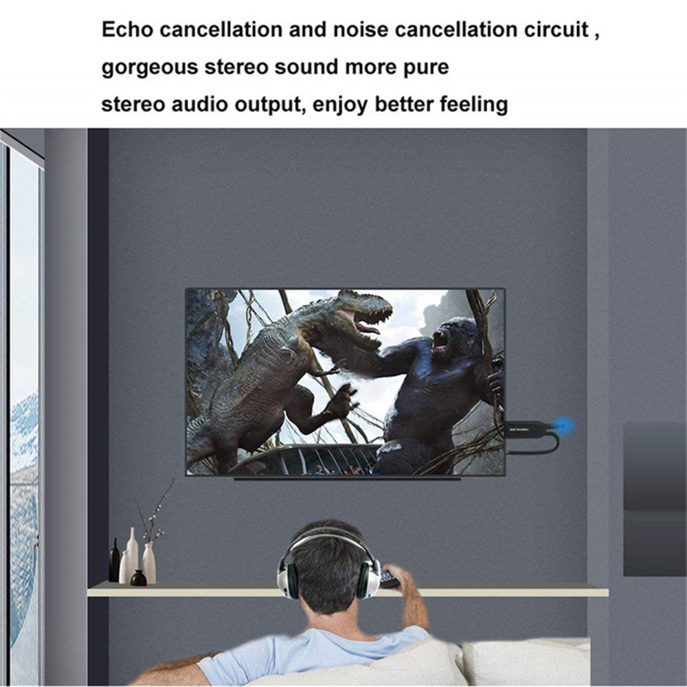 B5 Wireless Audio Transmitter Bluetooth 4.1 Adapter Music Transmitter for TV PC- Black B5 Wireless Audio Transmitter Bluetooth 4.1 Adapter Music Transmitter for TV PC- Black