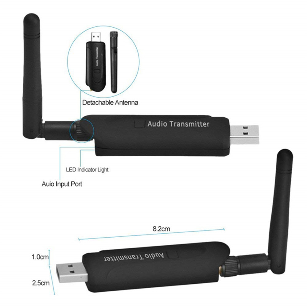 B5 Wireless Audio Transmitter Bluetooth 4.1 Adapter Music Transmitter for TV PC- Black B5 Wireless Audio Transmitter Bluetooth 4.1 Adapter Music Transmitter for TV PC- Black