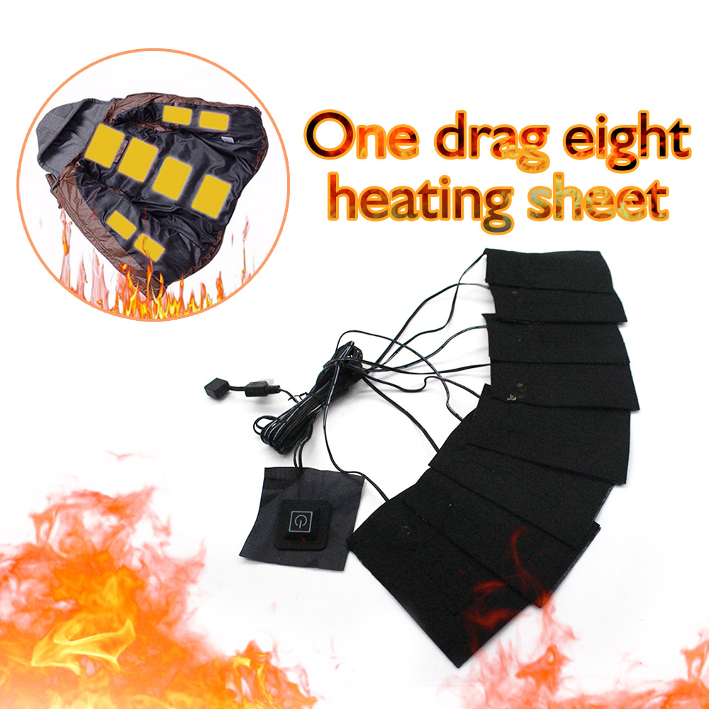 One Drag Eight Carbon Fiber USB Electric Heating Pad Clothes Thermal Sheet- Black One Drag Eight Carbon Fiber USB Electric Heating Pad Clothes Thermal Sheet- Black