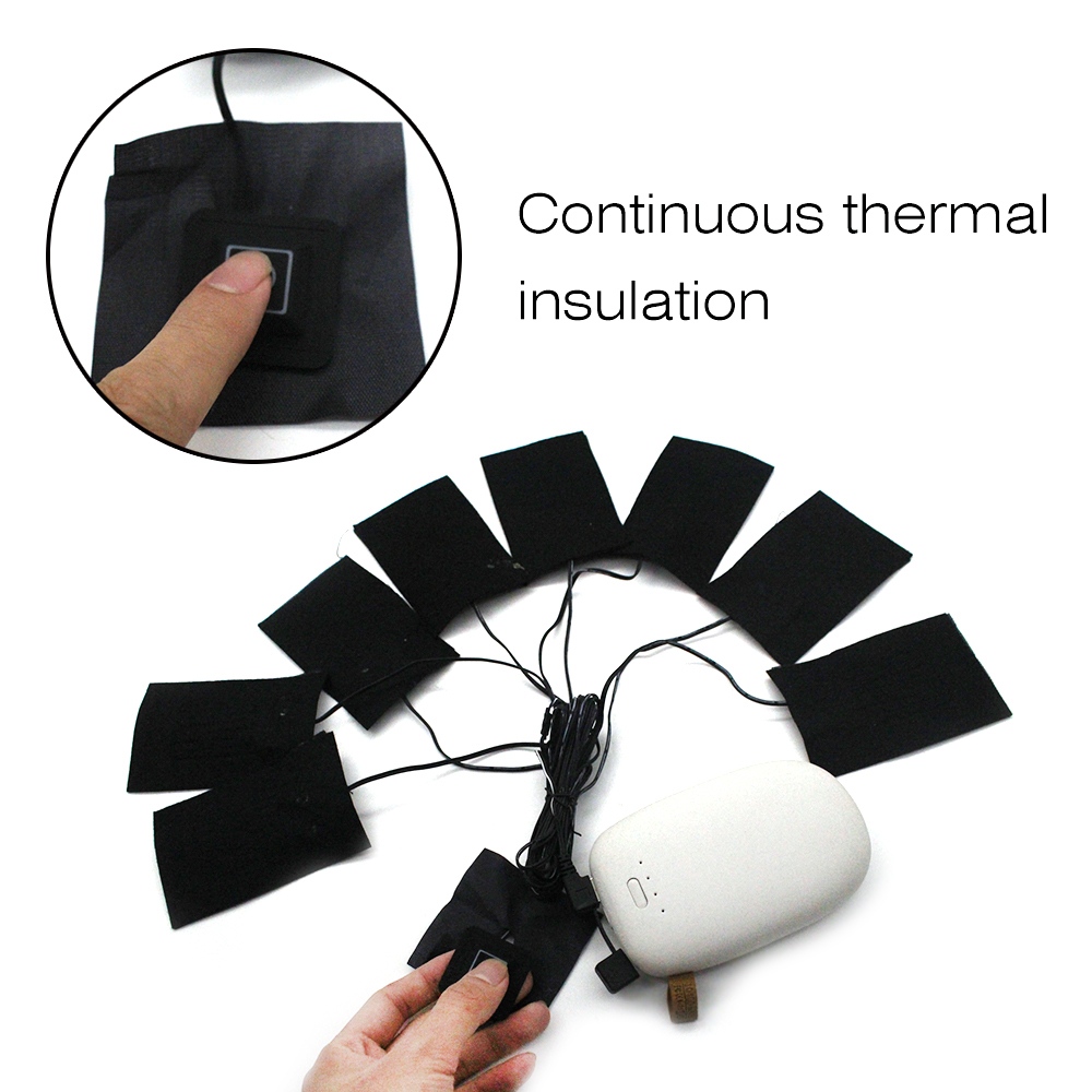 One Drag Eight Carbon Fiber USB Electric Heating Pad Clothes Thermal Sheet- Black One Drag Eight Carbon Fiber USB Electric Heating Pad Clothes Thermal Sheet- Black
