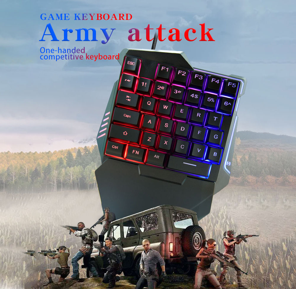 G7 One Handed Gaming Keyboard Mobile Game Color Backlit Player Mechanical Sensation Keypad - Black G7 One Handed Gaming Keyboard Mobile Game Color Backlit Player Mechanical Sensation Keypad - Black