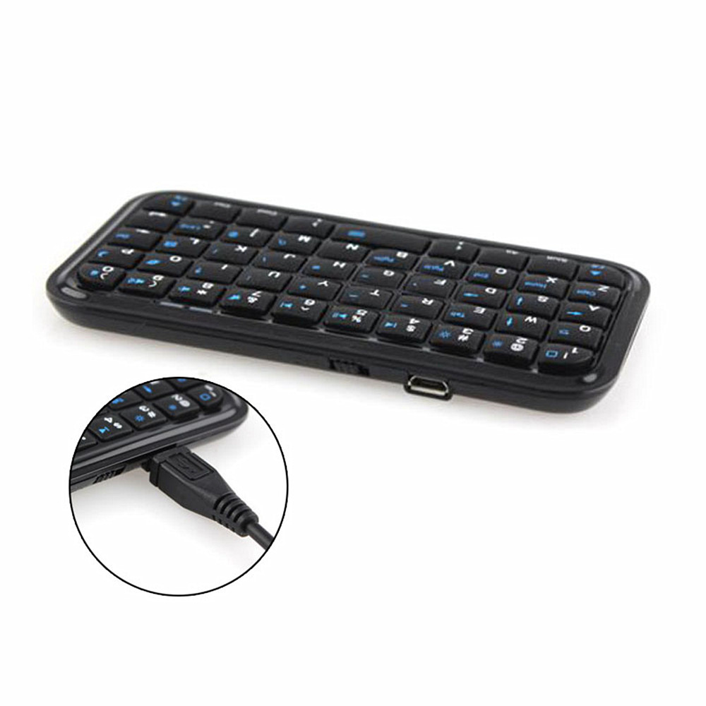 Mini Wireless Rechargeable Ultra-Thin Bluetooth 3.0 Keyboard - Black Mini Wireless Rechargeable Ultra-Thin Bluetooth 3.0 Keyboard - Black