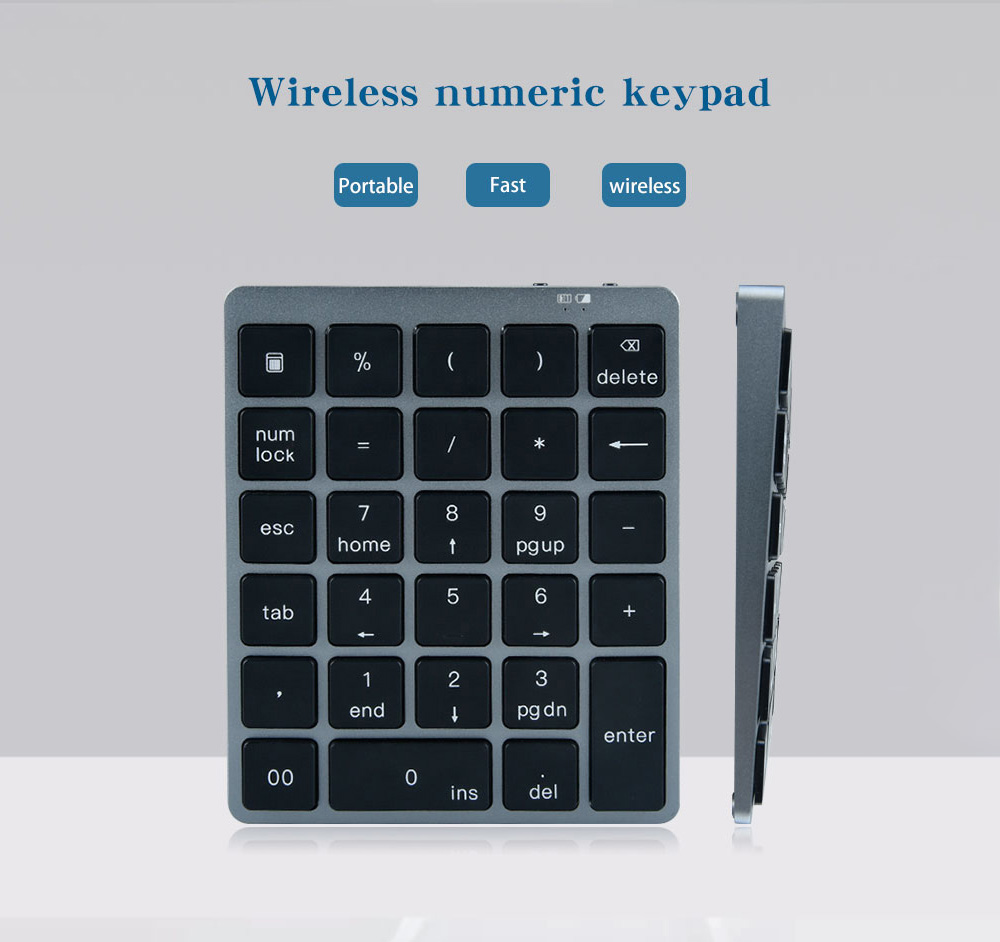 N960 Wireless 28-key Numeric Keypad Office Aluminum Bluetooth Wireless Charging Numeric Keypad Slim Mini - White N960 Wireless 28-key Numeric Keypad Office Aluminum Bluetooth Wireless Charging Numeric Keypad Slim Mini - White