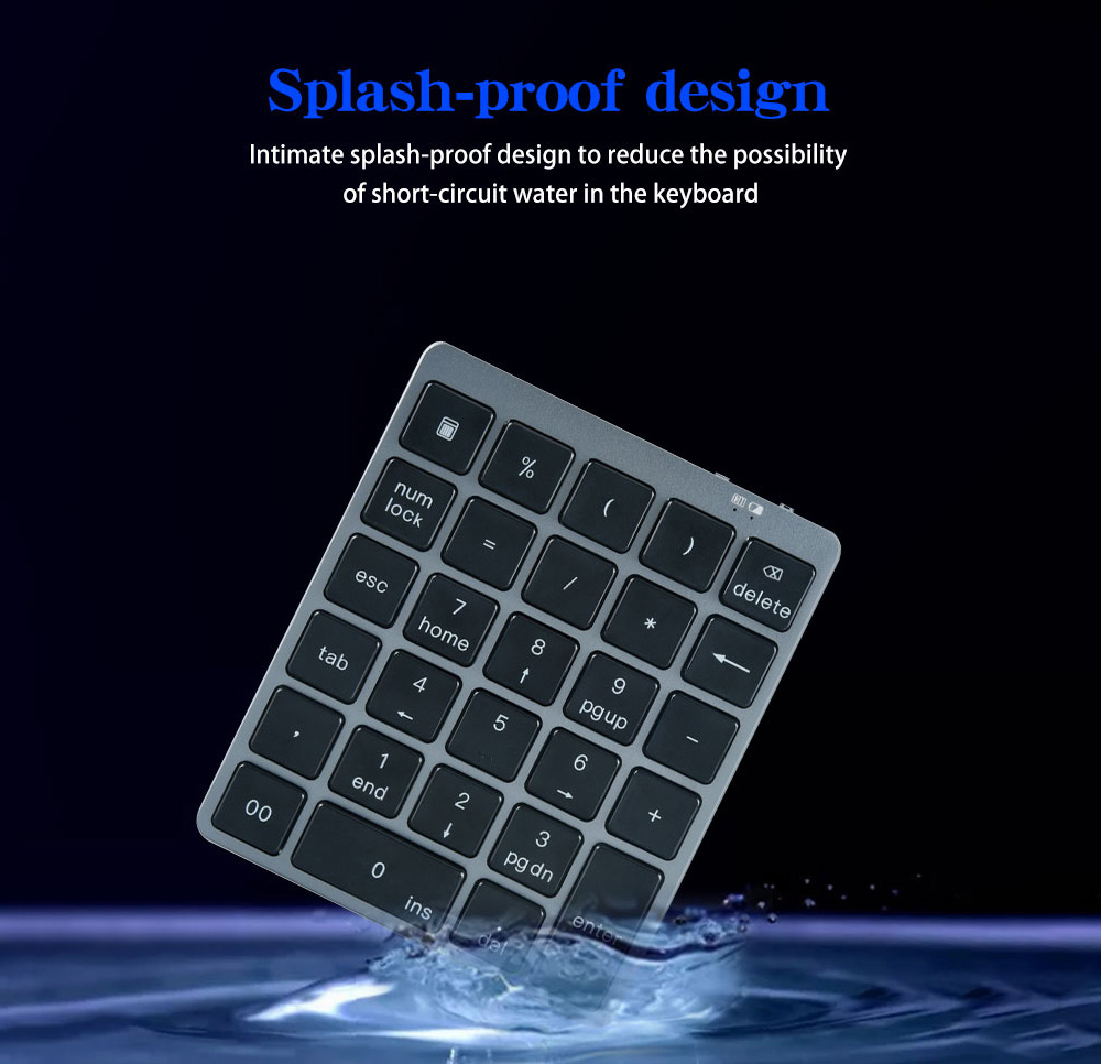 N960 Wireless 28-key Numeric Keypad Office Aluminum Bluetooth Wireless Charging Numeric Keypad Slim Mini - White N960 Wireless 28-key Numeric Keypad Office Aluminum Bluetooth Wireless Charging Numeric Keypad Slim Mini - White