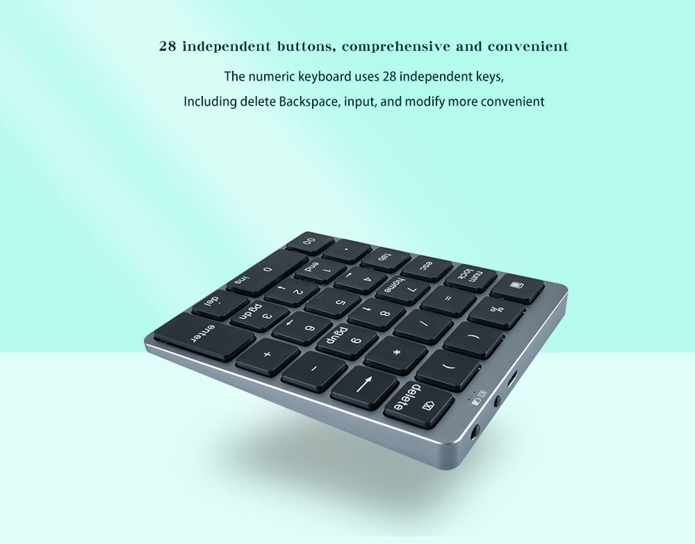 N960 Wireless 28-key Numeric Keypad Office Aluminum Bluetooth Wireless Charging Numeric Keypad Slim Mini - White N960 Wireless 28-key Numeric Keypad Office Aluminum Bluetooth Wireless Charging Numeric Keypad Slim Mini - White