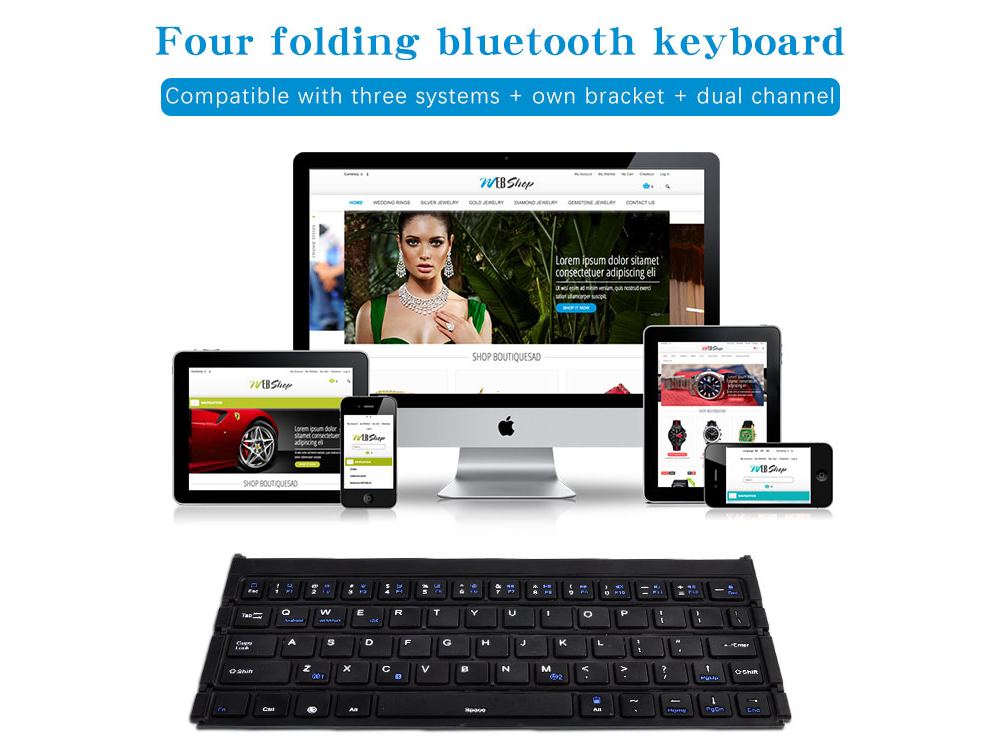 Keyboard Tri Fold Bluetooth Ultra Thin Tablet Phone Touchpad Wireless Multi Function - Light Gray Keyboard Tri Fold Bluetooth Ultra Thin Tablet Phone Touchpad Wireless Multi Function - Light Gray