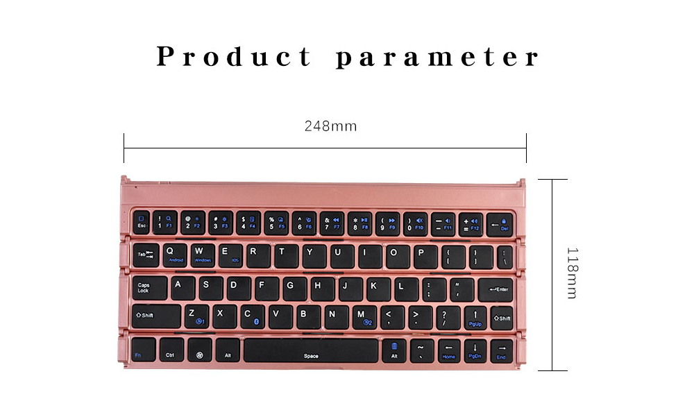 Keyboard Tri Fold Bluetooth Ultra Thin Tablet Phone Touchpad Wireless Multi Function - Light Gray Keyboard Tri Fold Bluetooth Ultra Thin Tablet Phone Touchpad Wireless Multi Function - Light Gray