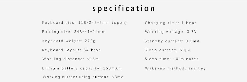Keyboard Tri Fold Bluetooth Ultra Thin Tablet Phone Touchpad Wireless Multi Function - Light Gray Keyboard Tri Fold Bluetooth Ultra Thin Tablet Phone Touchpad Wireless Multi Function - Light Gray