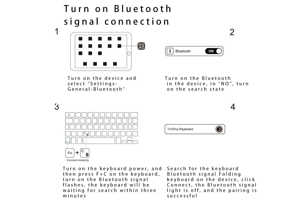 Keyboard Tri Fold Bluetooth Ultra Thin Tablet Phone Touchpad Wireless Multi Function - Light Gray Keyboard Tri Fold Bluetooth Ultra Thin Tablet Phone Touchpad Wireless Multi Function - Light Gray